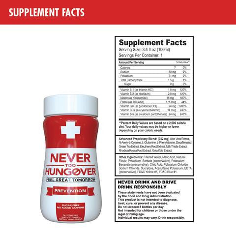 Never Too Hungover Prevention (6-pack) Regular price
